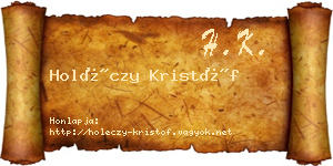 Holéczy Kristóf névjegykártya