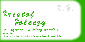 kristof holeczy business card